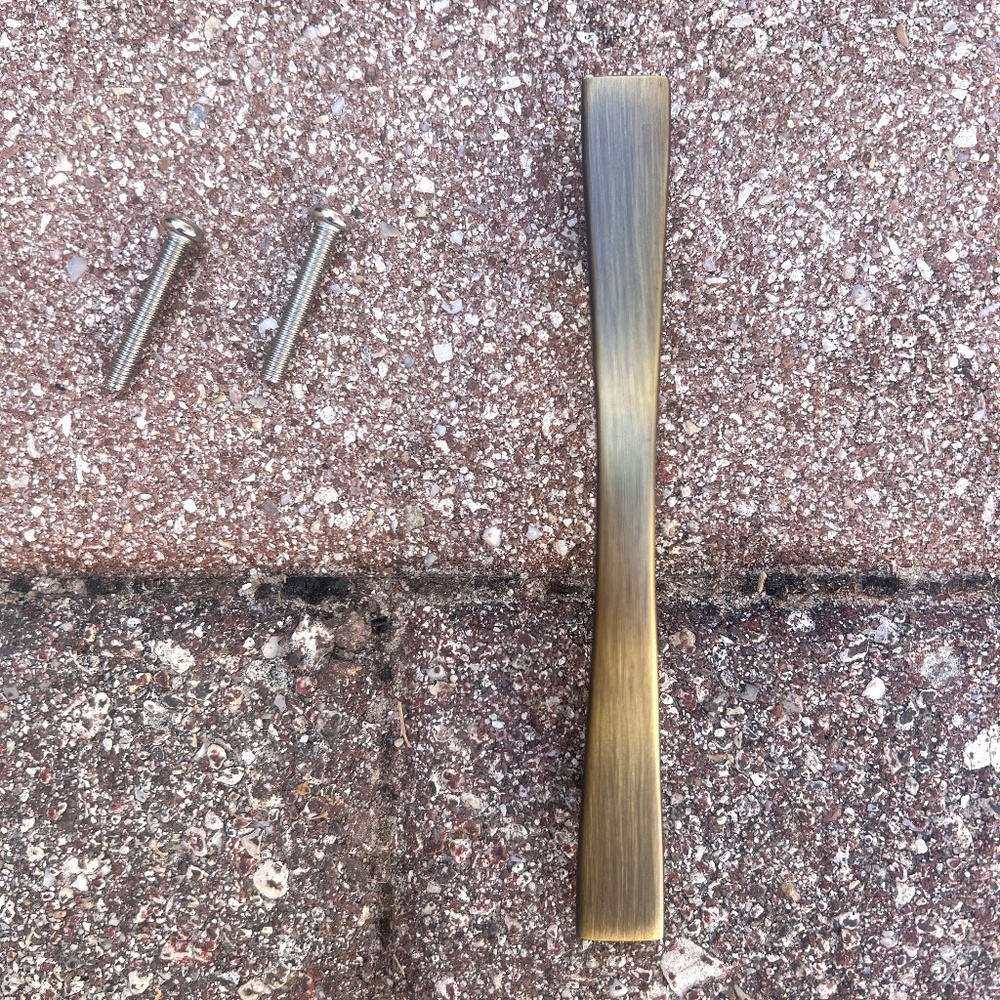 Antique brushed brass arch drawer and cabinet pulls - set of 6